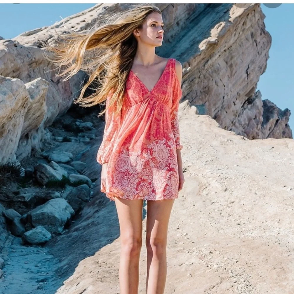 Free People Penny Lover Cold Shoulder Dress sz XS